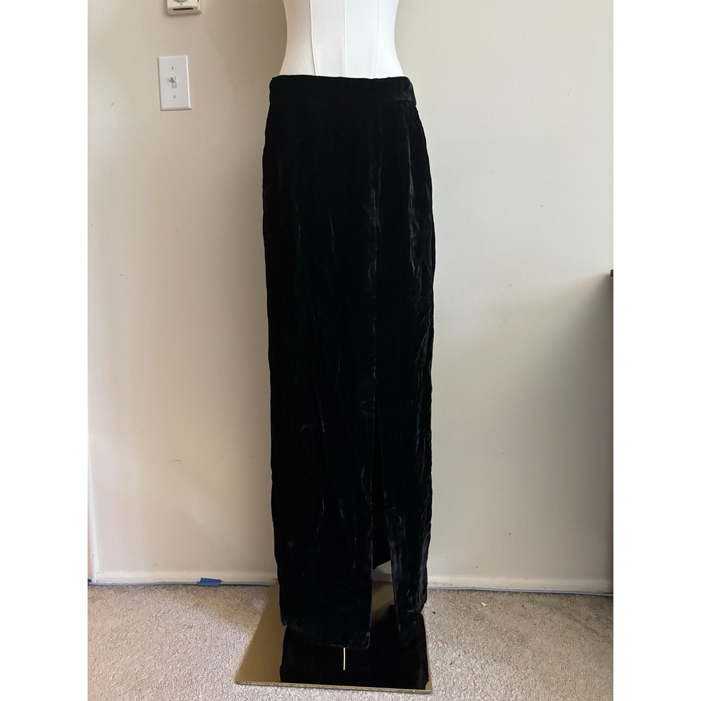 Vintage Whimsigoth Y2K 90s‎ 00s Black Velvet Skirt Jeanne Alexander Medium *Flaw